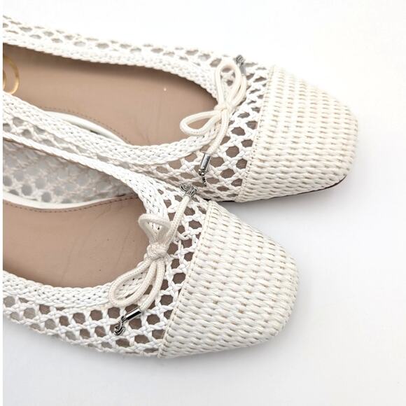 Sam Edelman May Ballet Flat Bow Detail Women's Bright White Size US9 EU40 - Picture 7 of 9